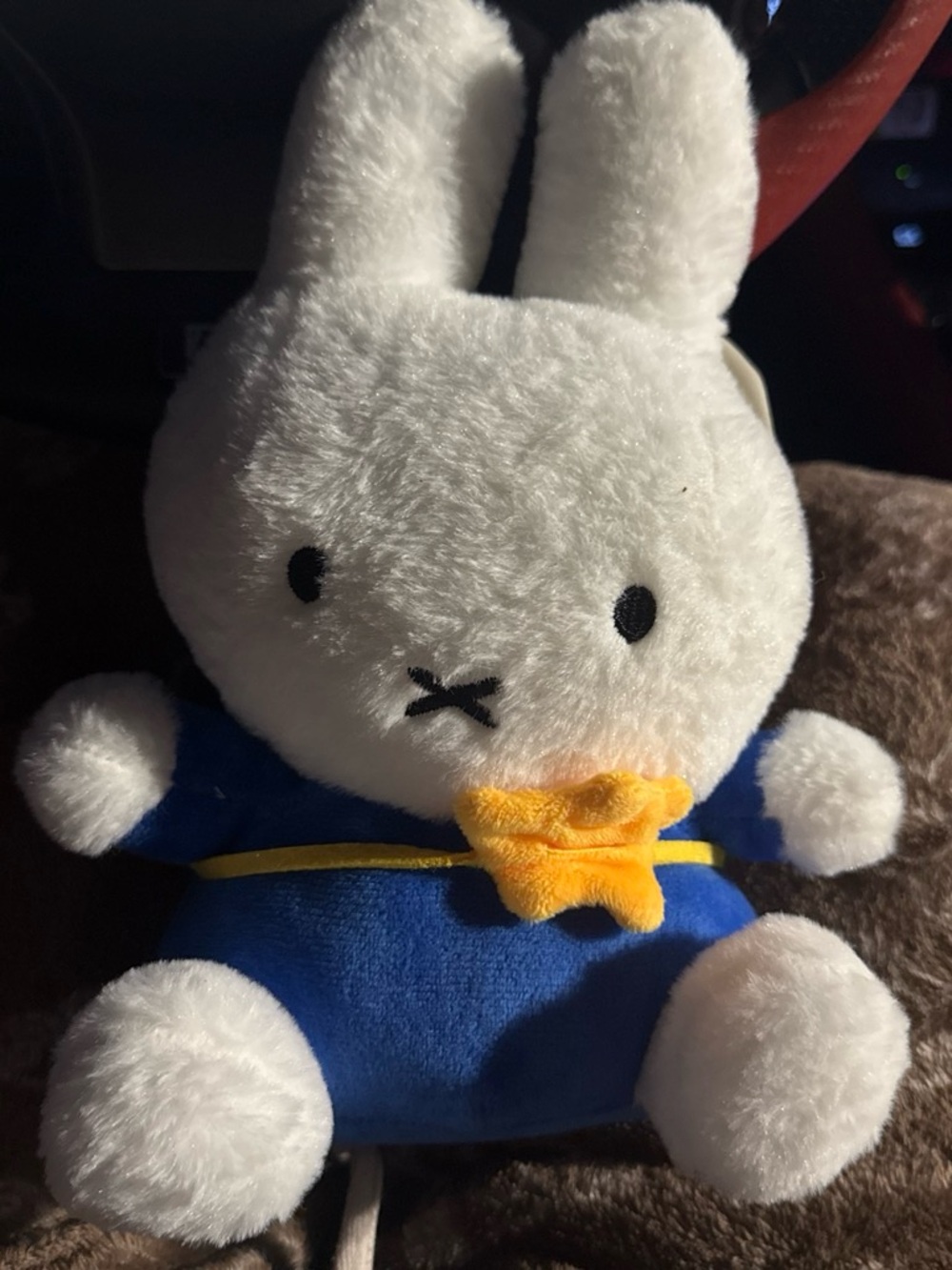 miffy White Bunny Plush in Blue Outfit with Yellow Star